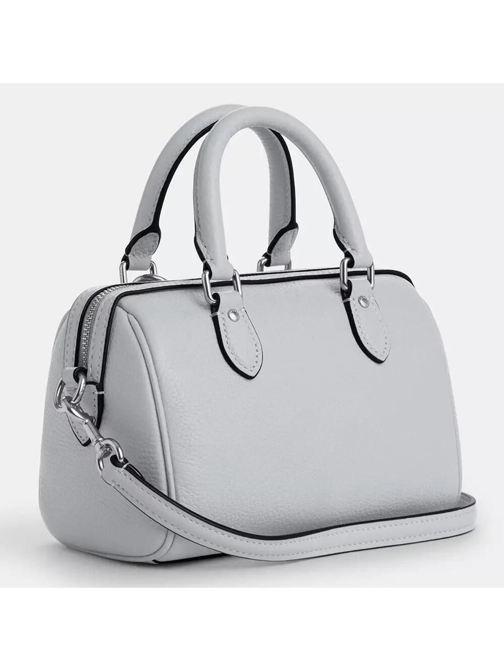 Coach Mini Rowan Crossbody Bag With Charms Pebbled Leather/Silver/Ice Blue NEW - Picture 5 of 8